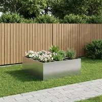Prolenta Maison Exclusive - Jardinière argentée, 100 x 100 x 30 cm, en acier galvanisé