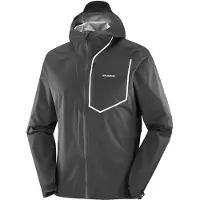 Salomon - Veste de trail imperméable et coupe-vent - Bonatti Pro Jkt M Deep Black pour Homme - Taille L - Noir