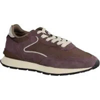 The Hoff Brand SL La basket pour femmes Hoff Brand City, en cuir, couleur aubergine, avec semelle intérieure amovible. Tendances actuelles pour femmes : chaussures en cuir/tissu, couleur rouge