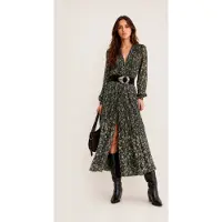Ba&sh pour femme. 1H26KACY Robe Kacy verte (38), Casuel, Viscose, Manche longue