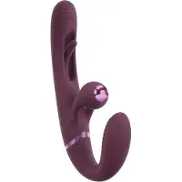 Javida - vibromasseur couple sans harnais à enfiler (violet)