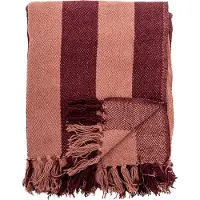 Bloomingville - Couverture Frello - Rouge - Coton recyclé (160 x 130 cm)