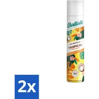 Batiste - Tropical - Shampooing sec - Parfum tropical - Rafraîchit et coiffe - 200 ml - Pack avantage - 2 pièces