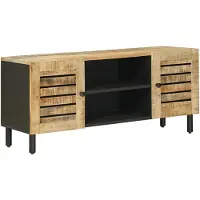 vidaXL - Meubles de rangement, bois massif de mangue, couleur naturelle, 105 x 33 x 46 cm