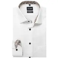 Olymp Luxor Comfort Fit Chemise blanc, Fleurs