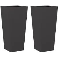 vidaXL Jardinières 2 pcs noir 35x35x75 cm acier