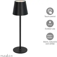 Nedis Lampe de table LED LED 1,8 W 150 lm 3000 - 6000 K Noir -