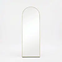 Sensahome Miroir mural design minimaliste - Miroir de pied avec cadre métallique - Or - Moderne - Miroir de maquillage - 150x50 cm