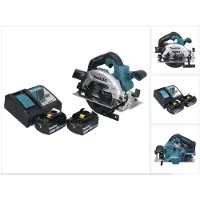 Makita Scie circulaire sans fil DHS 661 RF 18 V 165 mm sans balais + 2 batteries 3,0 Ah + chargeur