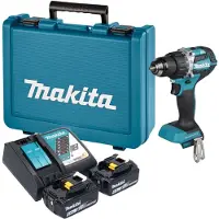 Makita Perceuse-visseuse sans fil DDF 484 RGE 18 V 54 Nm sans balais + 2 batteries 6,0 Ah + chargeur + mallette
