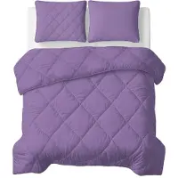 Royal Textile Couverture "Sleeptime Lazy" unie, couleur lavande, dimensions 240 x 200 cm, avec housses de coussin