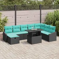 Prolenta Maison Exclusive - Ensemble de canapés de jardin, 9 pièces, en polyrotin