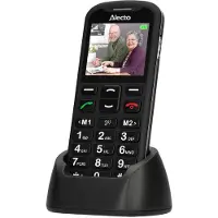 Alecto CM10 - Téléphone portable facile à utiliser pour seniors avec bouton d'urgence SOS, noir