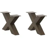 vidaXL Pieds de table basse en X 2 pcs. Acier naturel 60x(30-31) cm Acier