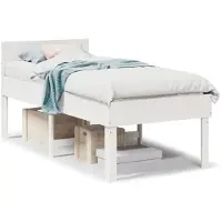 vidaXL Lit en pin massif sans matelas blanc 90x190 cm