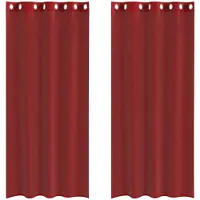 vidaXL Voile Rideaux avec oeillets 2 pcs. Rouge vin