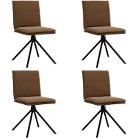vidaXL Chaises de salle à manger 4 pcs. Marron Similicuir aspect daim