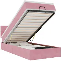 vidaXL Ottoman-lit avec matelas & LED rose 100x200 cm velours