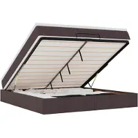 vidaXL Lit ottoman avec matelas brun foncé 160x200 cm Tissu