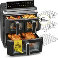 Gourmet Maxx GOURMETmaxx : Friteuse à air multi-compartiments, modèle triple, avec fenêtre de visualisation