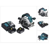 Makita Scie circulaire sans fil DHS 661 RG 18 V 165 mm sans balais + 2 batteries 6,0 Ah + chargeur