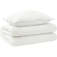 vidaXL : Ensemble couette et taies d'oreiller, 2 pièces, 152x203 cm, laine, pour toutes saisons