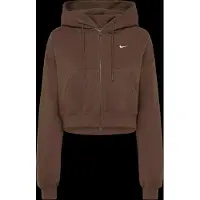 Nike Sweat à capuche zippé Crop Studio Fleece - Marron, Marron
