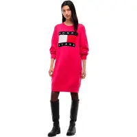 Tommy Hilfiger Dw0dw23315 Long Sleeve Short Dress Rose L Femme