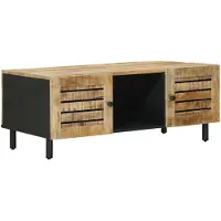 vidaXL Table basse nature 100 x 54 x 40 cm bois massif mangue
