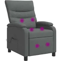 vidaXL Fauteuil de massage relax, couleur gris foncé, revêtement en tissu