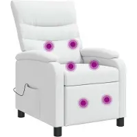 vidaXL Fauteuil de massage et de détente , blanc, similicuir