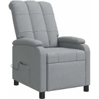 vidaXL Fauteuil de relaxation de massage, couleur gris clair, revêtement en tissu, marque