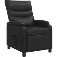 vidaXL Fauteuil de relaxation noir similicuir