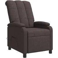 vidaXL Fauteuil de relaxation massant, couleur marron foncé, revêtement en tissu