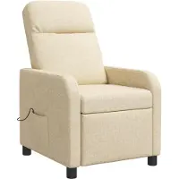 vidaXL Fauteuil de relaxation de massage, couleur crème, revêtement en tissu