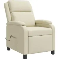 vidaXL Fauteuil de relaxation de massage, couleur crème, revêtement en similicuir, marque