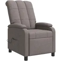 vidaXL Fauteuil de relaxation massant, couleur taupe, revêtement en tissu