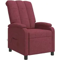 vidaXL Fauteuil de relaxation massant, couleur vin, revêtement en tissu