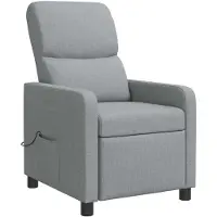 vidaXL Fauteuil de relaxation de massage, couleur gris clair, revêtement en tissu, marque