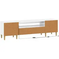 vidaXL Meuble TV LED, blanc brillant, en panneaux de particules