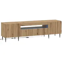 Syfax Meuble TV en bois stratifié imitation chêne artisanal