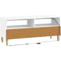 vidaXL Meuble TV LED blanc en panneaux de particules