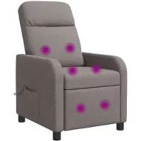 vidaXL Fauteuil de relaxation massant, couleur taupe, revêtement en tissu