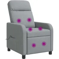 vidaXL Fauteuil de relaxation de massage, couleur gris clair, revêtement en tissu, marque