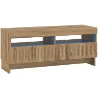 Syfax Meuble TV en bois stratifié imitation chêne artisanal