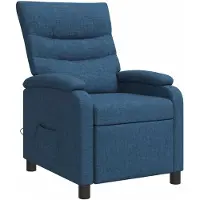 vidaXL Fauteuil de relaxation massant, bleu, revêtement en tissu, marque