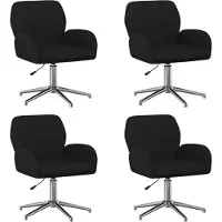 vidaXL : 4 chaises de bureau, 54 x 58 x 90 cm, noires, revêtues en tissu