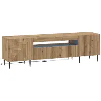 vidaXL Meuble TV LED en bois imitation chêne artisanal, marque