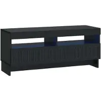 vidaXL Meuble TV LED noir en panneaux de particules