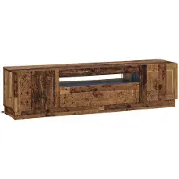 vidaXL Meuble TV LED en bois vieilli, fabriqué à partir de panneaux de particules